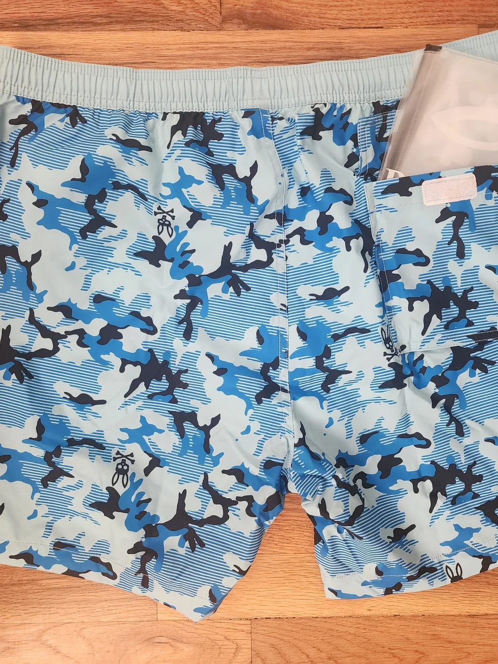 Psycho Bunny Men's Blue Camo Swim Shorts